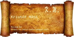 Kristóf Máté névjegykártya
